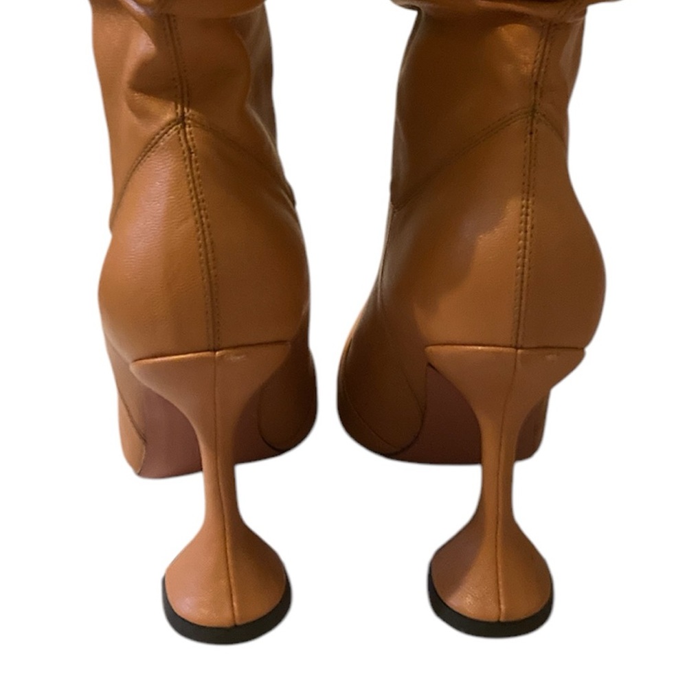 AMINA MUADDI  Leather Flared Heel Boots 35  5 US - Picture 3 of 14